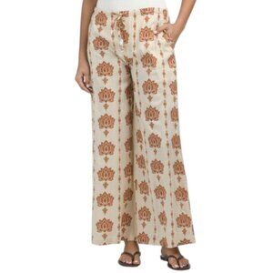 TRUE DESTINATION Printed Wide Leg Cover-up Pants